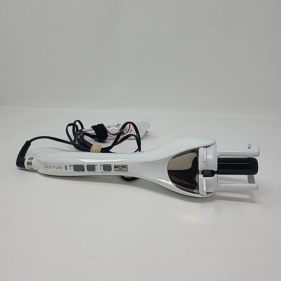 Instyler Tulip Auto Curler Automatic Curling Tong Iron Wave Machine White - Picture 1 of 4